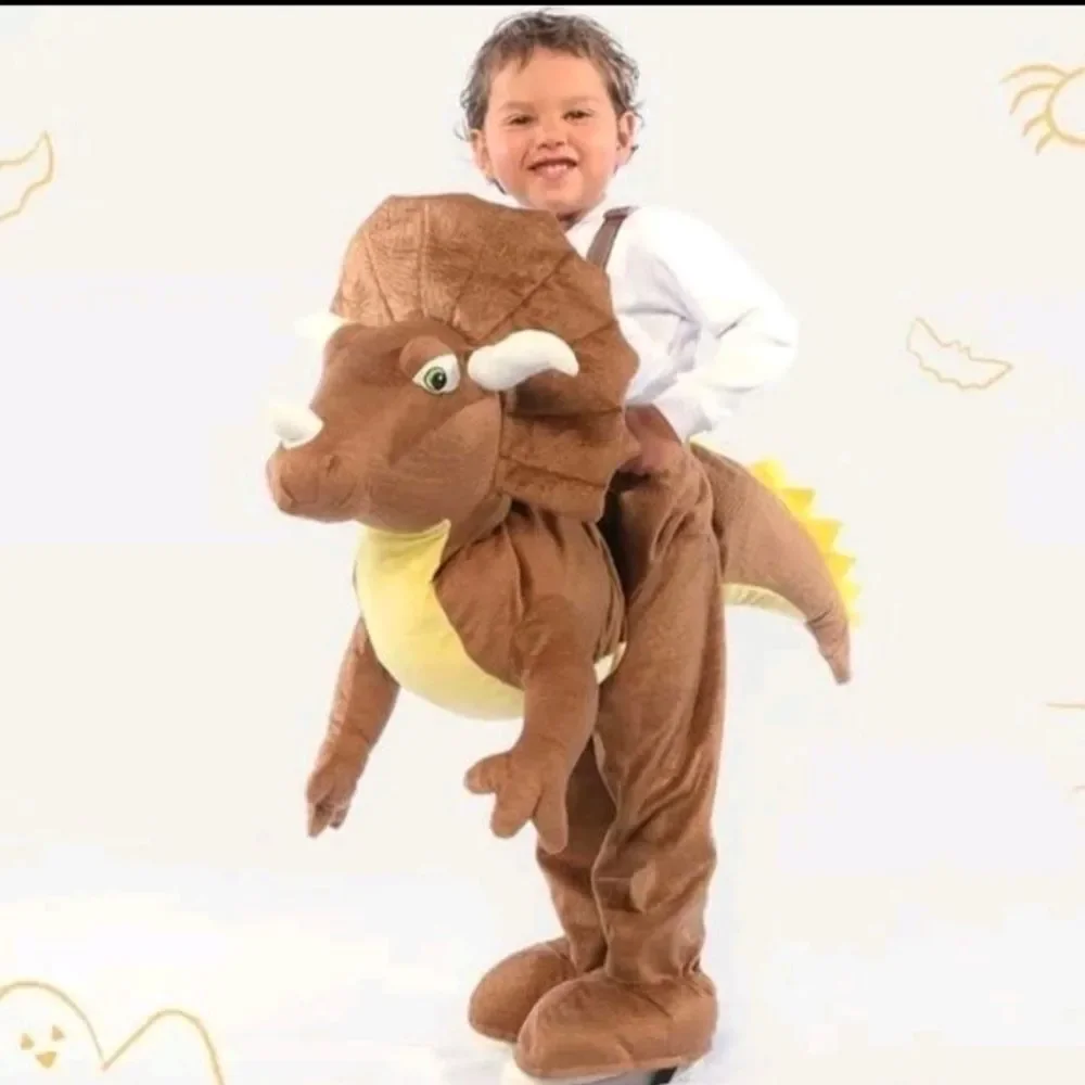 TRICERATOPS DINOSAUR Rider costume One Size fits 18 mo + Adjustible Plush Clean‎